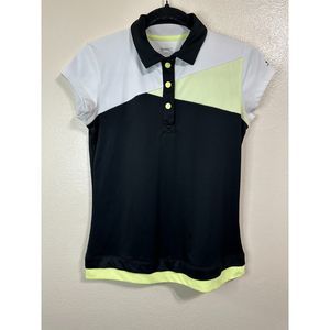 Slazenger Women's Color Block Golf Cap Sleeve Shirt Snap Buttons, Size XS